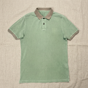 Polo de Piqué de Algodón Verde para Hombre, Manga Corta, Color Sólido, Diseño Casual Transpirable de Punto - Product Image 3