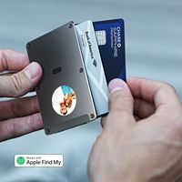 Portefeuilles électroniques personnalisés pour hommes, porte-cartes de crédit RFID fin et noir remplaçable avec écran E-ink