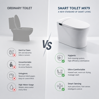 Siège de toilette intelligent tout-en-un avec télécommande, couvercle et chasse d'eau automatiques, siège chauffant, séchage à air chaud et bidet électrique – Vente en gros