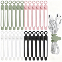 Attaches-câbles en silicone réutilisables pour écouteurs et ordinateurs – Organisateur de fils et de cordons