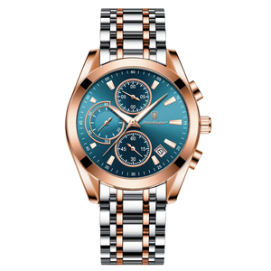 Para 626, reloj de pulsera de cristal de aleación de negocios de moda de lujo para hombres, resistente al agua, cuarzo, deporte, correa de cuero de vaca antigua - Product Image 1