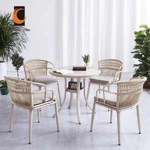 Chaise de relaxation en tissu métal rustique, fauteuil d'extérieur, en corde, pour jardin ou salle à manger, de Style de loisirs, à la mode, nouvelle collection - Product Image 6