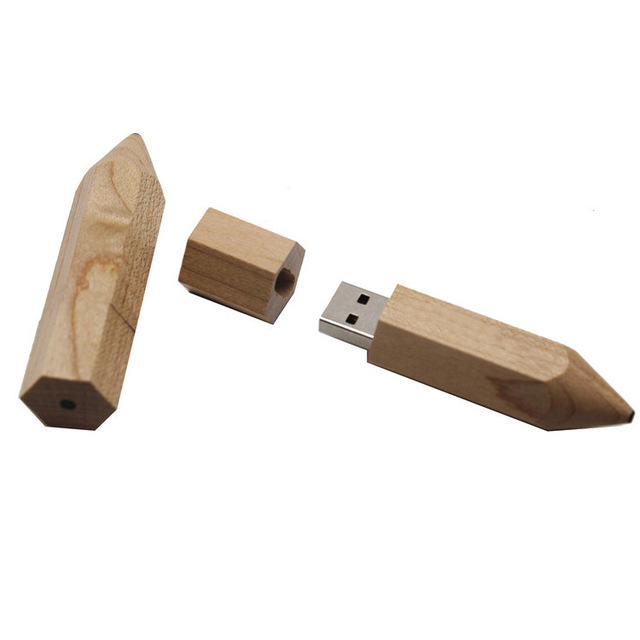 Environmentally Friendly Wooden USB 2.0 Pencil Flash Drive-Stock Available Encryption 1-Year Warranty