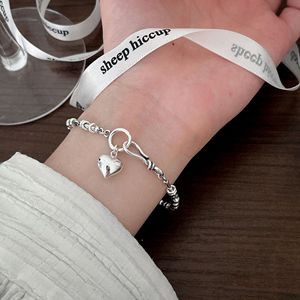 Bracelet en argent sterling S925 avec perles en forme de cœur pour femmes, bijoux à porter au quotidien - Product Image 3