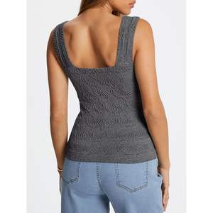 2025 femmes à la mode été 2025 débardeur col carré haut court sans manches Cami parfait vacances tenue à la mode Y2K vêtements - Product Image 6