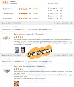 Tianyu Đá Quý Thiết Kế Sang Trọng Ba Hàng Phòng Thí Nghiệm Kim Cương Phiên Bản Rộng Vàng Vàng Nhẫn Cho Nam Giới - Product Image 5