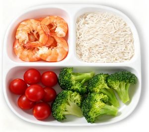 Plato de Porcelana para Control de Porciones, Platos Divididos para una <span class=keywords><strong>Dieta</strong></span> Saludable - Product Image 1