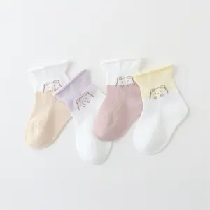 High Quality Cartoon Fun Newborn Socks Contrasting Rolled Edge Baby Socks For Spring Summer Season