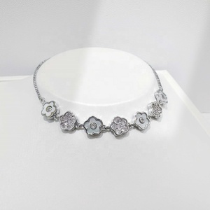 Pulsera de lujo con diseño de flor y lazo, chapada en oro, con circonitas, para niñas, de plata 925, precio de fábrica. - Product Image 5