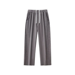 <b>Men's</b> Wide-Leg Pants 360GSM Heavyweight Washed & Distressed Street Style - Product Image 1