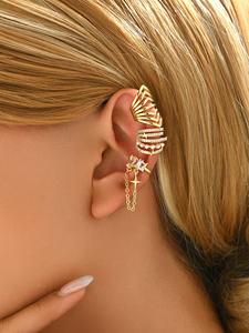 2025 mode populaire européen américain mariage diamant boucles d'oreilles ensemble Clip sur Non percé pour les femmes cadeau de mariée - Product Image 2