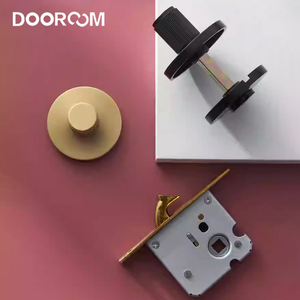 Serratura per Porta Scorrevole in Ottone Massiccio, Finitura Nera Spazzolata, Accessori per Porte a Scomparsa da Bagno OEM - Product Image 5