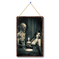 Art mural en bois rétro personnalisé Panneau d'Halloween Plaque en métal de style unique avec impression UV