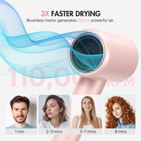 Sèche-cheveux intelligent à séchage rapide 2026 pour salon et usage domestique professionnel, 110 000 tr/min, haute vitesse, moteur BLDC, avec capteur automatique IA