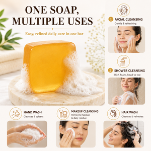 Jabón de Cristal Natural Hecho a Mano <span class=keywords><strong>con</strong></span> Sapindus, Miel, Ácido Hialurónico y <span class=keywords><strong>Aceite</strong></span> de Oliva, Espuma Fina para Limpieza Diaria Facial y Corporal - Product Image 3