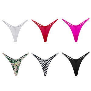 2026 Nouveaux Strings Sexy en Soie Glacée Lisse et Tendance pour Femmes, Taille Basse, Respirants, Coupe Haute, Athlétiques, pour la Gym, Style T-Back - Product Image 5