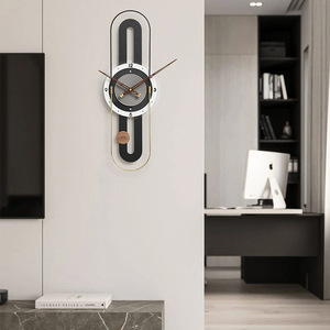 Wozoom Wall <b>Clock</b> Geometric Single Face <b>Battery</b> Powered Living Room Home Decor - Product Image 1