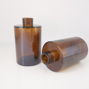 Chai Tròn Hương Liệu Màu Hổ Phách Vai Phẳng 200Ml Chai Thủy Tinh Mỹ Phẩm Có Nắp Trong - Product Image 2