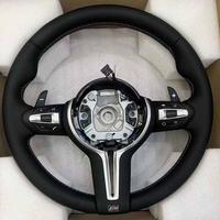   Volant en cuir et fibre de carbone, style sport M-Tech, fond plat, remplacement amélioré pour la plupart des modèles, performances premium