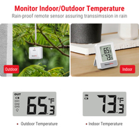 ThermoPro TP200B Thermomètre sans fil avec capteur de température, thermomètres d'extérieur pour la maison, surveillance de la température de la chambre de bébé