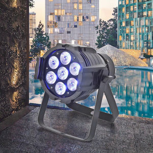 Projecteur de scène <span class=keywords><strong>LED</strong></span> Slim Par 7x18W ABS RGBWA+UV DMX512 à activation sonore IP33 pour parc à thème - Product Image 3