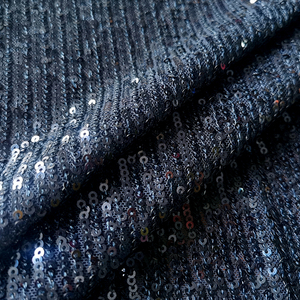 Bán Buôn Phụ Nữ Cocktail Tổ Chức Sự Kiện Prom Dance Dress 3Mm Vòng Phẳng 4 Cách Căng Màu Xanh Hải Quân Sọc Dọc Sequin Vải - Product Image 1