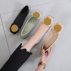 Scarpe <span class=keywords><strong>Ballerine</strong></span> da Donna con Logo Personalizzato, Taglia Grande 41-44, Punta Quadrata, Morbide in PU, Scarpe Basse da Donna - Product Image 1