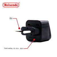 Adaptor Perjalanan Universal Reisende 10~16A Adaptor Steker Eropa dengan Bahan Tahan Api 250V Adaptor Steker Eropa