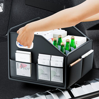 Boîte de rangement pliable pour coffre de voiture en cuir de luxe MB, 1 à 3 compartiments, accessoires intérieurs de voiture personnalisés en gros