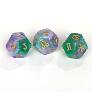 Wholesale D12 Rune Polyhedral <strong>Dice</strong> <strong>Set</strong> 3PCS Plastic Acrylic <strong>Colored</strong> Card Game for Players and Gamers - Product Image 5
