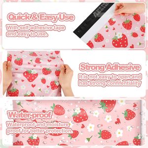 Sacs d'emballage pour fruits roses, enveloppes auto-adhésives pour l'envoi postal, pour les petites entreprises, les vêtements, les cadeaux d'été - Product Image 6
