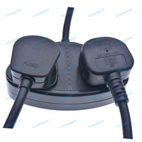 Câble d'extension d'alimentation avec prise britannique BS vers double prise femelle, fusible 13A, cordon d'alimentation CA pour Singapour, Malaisie, HK
