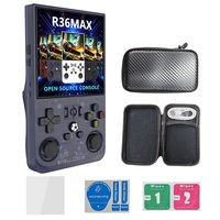 Console de jeu portable rétro R36 Max Écran HD IPS de 4.0 pouces Version améliorée Prise en charge de plus de 30 émulateurs Lecteur de jeu vidéo portable
