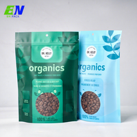Sachet Doypack LLDPE 100g à surface mate, refermable avec fermeture éclair, recyclable, avec fenêtre gravée, qualité alimentaire, étanche, pour aliments biologiques pour animaux de compagnie - Vente en gros