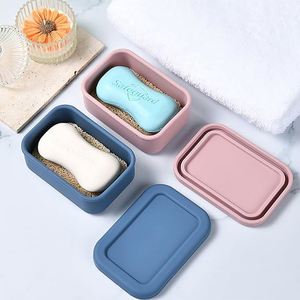 Boîte à Savon Portable Multifonctionnelle en Silicone, Égouttoir Intégré, Idéale pour les Voyages en Extérieur, Étui de Rangement, Cadeau Promotionnel et d'Affaires Transfrontalier - Product Image 4