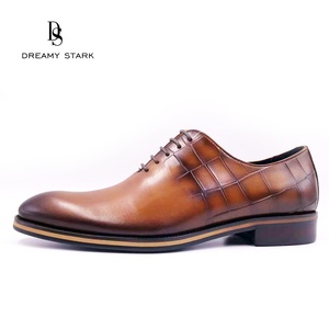 Chaussures Richelieu Classiques pour Hommes en Cuir Véritable Imprimé Faites à la Main - Confortables, Souples, Respirantes, Semelle Extérieure en Caoutchouc, Automne - Product Image 2