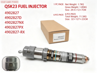 Ensemble d'injecteurs Common Rail 4902827 4902827D 4902827NX 4902827PX 4902827-RX pour pièces de rechange de moteur diesel QSK23