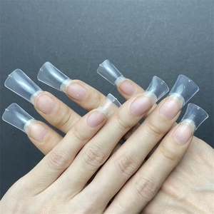 Nouvelle Tendance 2023 : Capsules d'Acrylique Françaises pour Extension d'Ongles, Demi-Couverture, Forme Bec de Canard - Product Image 4