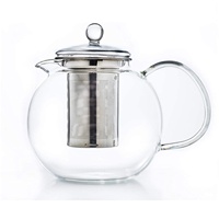 Théière en verre borosilicate transparent de 22 OZ (650 ml, 800 ml) pour thé en vrac, compatible cuisinière et micro-ondes, avec infuseur amovible