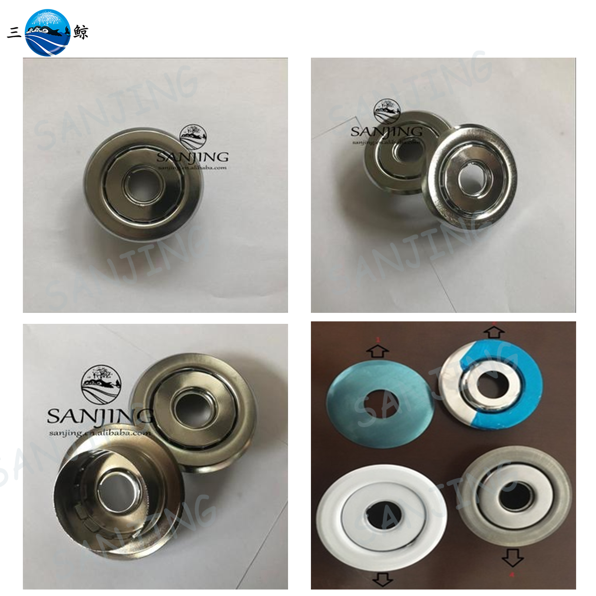 1/2インチ消火スプリンクラーヘッド用二分割カバー、半埋め込み式