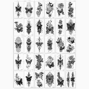 Autocollants de tatouage floraux imperméables, motifs uniques, art corporel sexy pour filles, bras, clavicule, main, pied - Product Image 4
