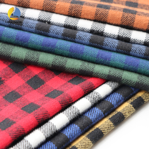 Personalizzabile 100% tessuto di flanella di cotone spazzolato singolo lato Twill tessuto Plaid <span class=keywords><strong>Pattern</strong></span> 145cm di larghezza per camicia pigiama Homewear - Product Image 1