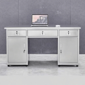 Thép nội thất văn phòng hiện đại thép không gỉ bàn văn phòng với ngăn kéo kim loại hội thảo bàn làm việc máy tính thiết kế bàn - Product Image 4