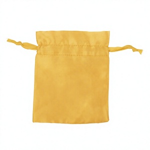 Pochette de luxe dorée en satin de qualité supérieure avec cordon de serrage, sacs de rangement pour bijoux, forme rectangulaire, conteneur pour cadeaux et faveurs, mini emballage - Product Image 6