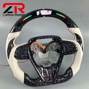 <span class=keywords><strong>Volante</strong></span> <span class=keywords><strong>Deportivo</strong></span> Modificado de Fibra de Carbono Forjado Personalizado con LED y Cuero Perforado para Toyota Camry <span class=keywords><strong>TRD</strong></span> XLE SE - Product Image 3