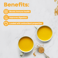 Mélange de lait doré biologique à marque privée OEM avec curcuma, gingembre, cannelle de Ceylan, thé au lait au curcuma
