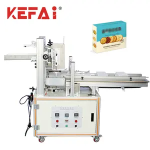 Caja de papel semiautomática KEFAI, sellador de caja de pegamento de fusión en caliente, máquina de sellado de cajas de cartón de papel para galletas y galletas