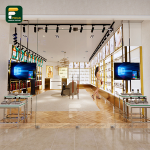 Gabinete de exhibición de tienda de perfumes moderno Estante de pared Diseño blanco y dorado Iluminación LED Fragancia de lujo Accesorio interior al por menor - Product Image 6