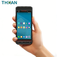 Android 10 Industrial 5.5 Inch PDA Tangguh Pemindai Barcode 1D 2D Printer Label Thermal 4G WiFi 16GB Gudang