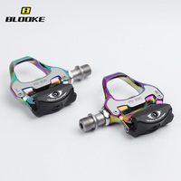 Pédale de vélo en alliage d'aluminium ultralégère, arc-en-ciel, multicolore, électro-plaquée, roulement scellé, autobloquante